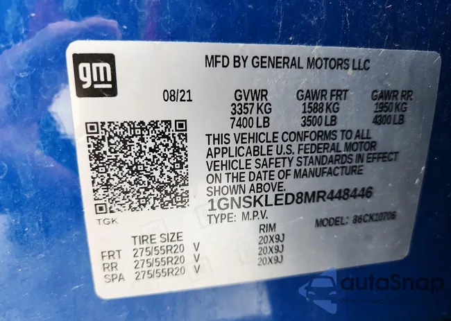 1GNSKLED8MR448446: 77758975