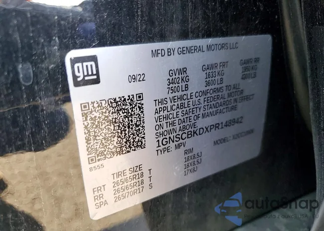 1GNSCBKDXPR148942: 42020546