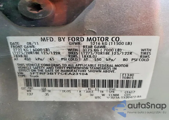 1FTRF3BT7CEA23104: 46710016