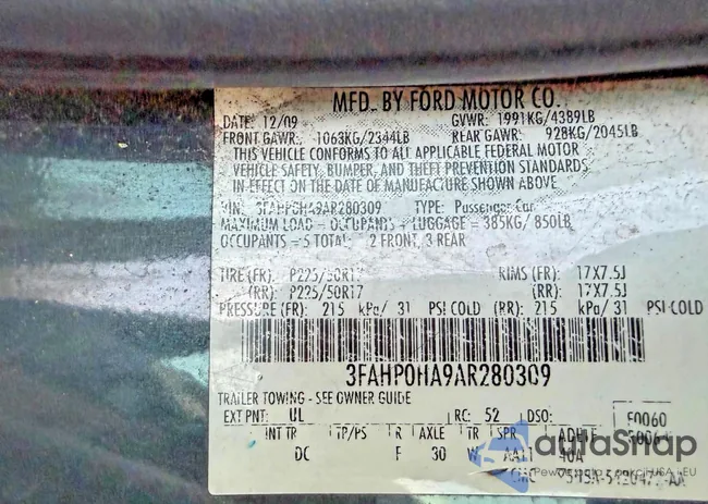 3FAHP0HA9AR280309: 41621956