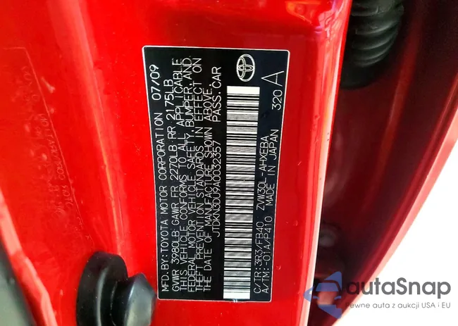 JTDKN3DU9A0032357: 46033666