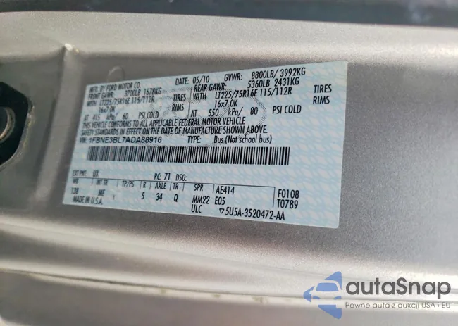 1FBNE3BL7ADA88916: 45619626