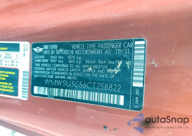 WMWSU3C56CT258822: 79587995