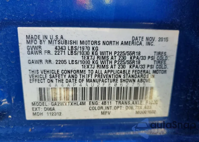 4A4AP4AU2FE062755: 79297635