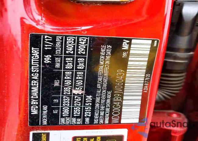 WDC0G4JB9JV060439: 77543995