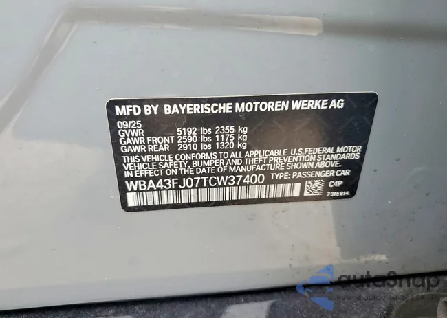 WBA43FJ07TCW37400: 78741235