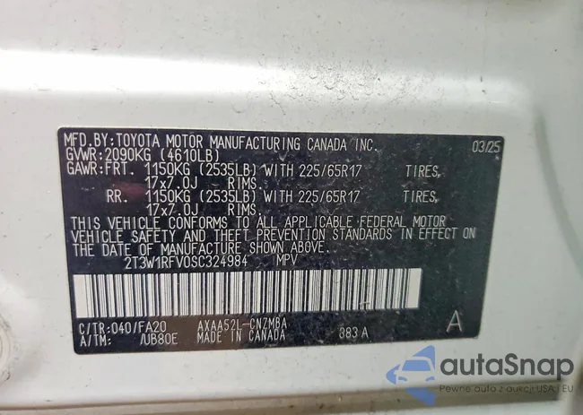 2T3W1RFV0SC324984: 45838976