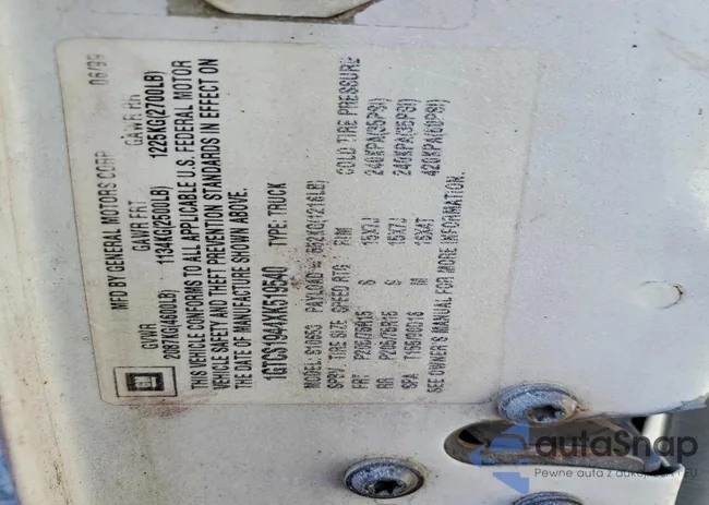 1GTCS1944XK519540: 79400715