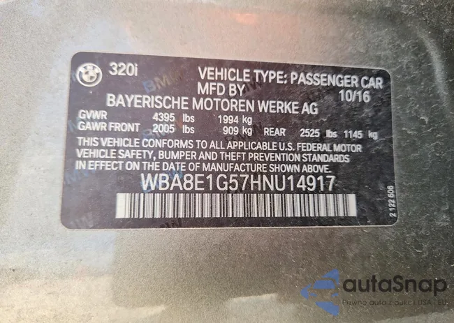 WBA8E1G57HNU14917: 41618536