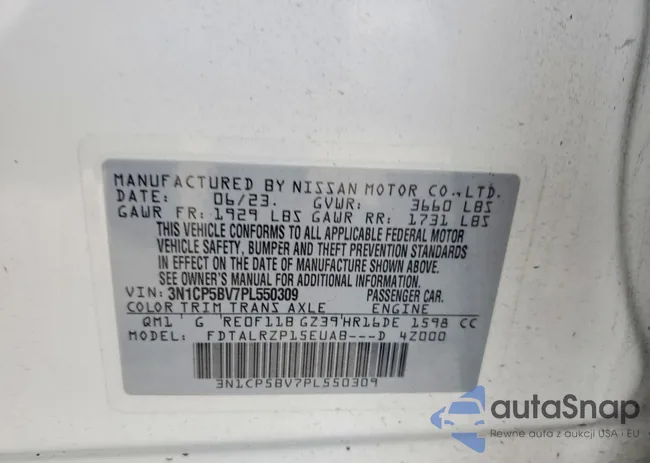 3N1CP5BV7PL550309: 79160975