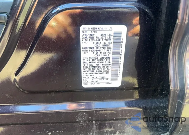 JN8AS5MV3DW651955: 45791426