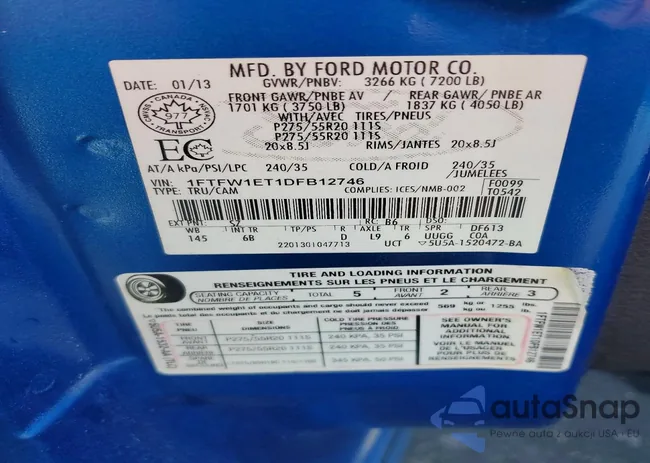 1FTFW1ET1DFB12746: 41583206