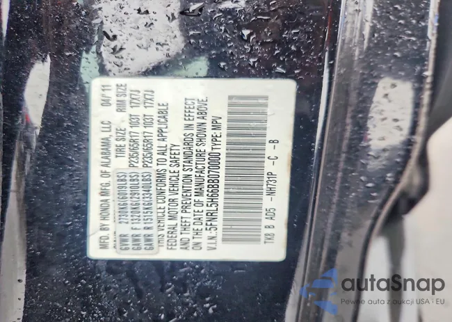 5FNRL5H66BB070000: 46119076