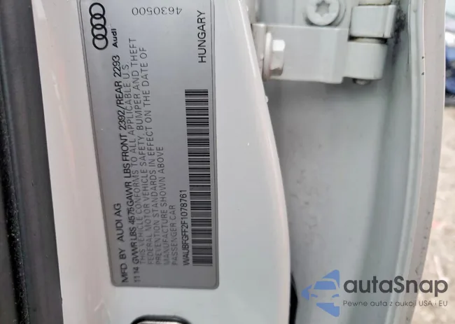 WAUBFGFF2F1078761: 78769665