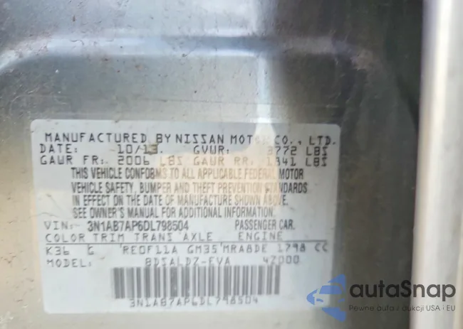 3N1AB7AP6DL798504: 45670026