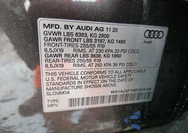 WA1AJAF74MD019784: 45671466