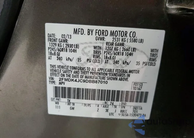 2FMDK4JC9DBB87010: 79370125