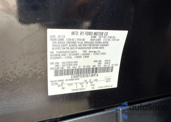 1FAHP2L82JG136916: 45712326