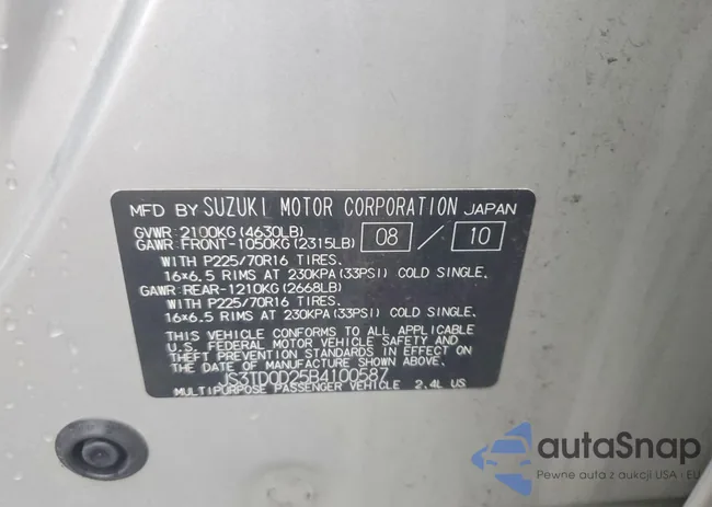 JS3TD0D25B4100587: 45460516