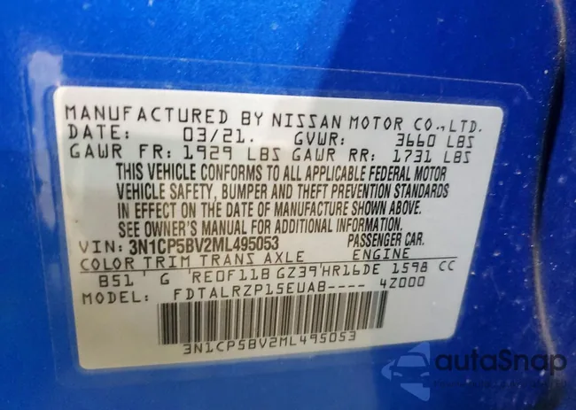 3N1CP5BV2ML495053: 46227016