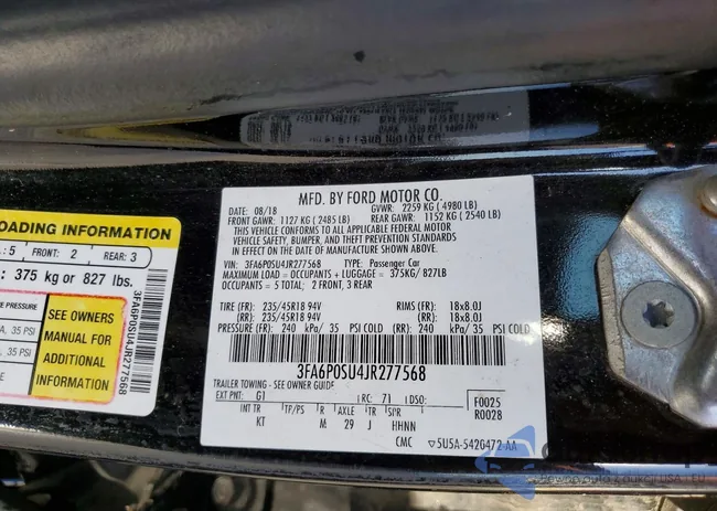 3FA6P0SU4JR277568: 45674576