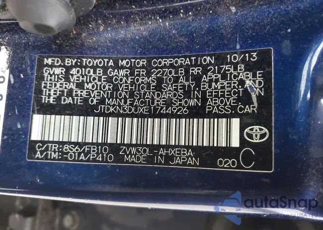 JTDKN3DUXE1744926: 45671086