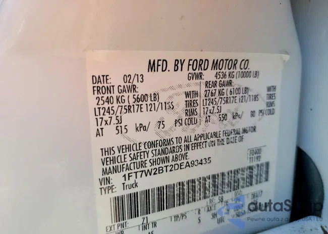 1FT7W2BT2DEA93435: 41782436