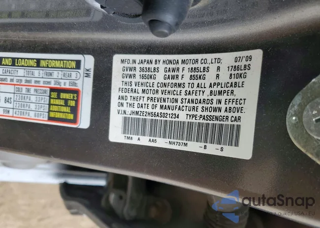 JHMZE2H56AS021234: 46784376