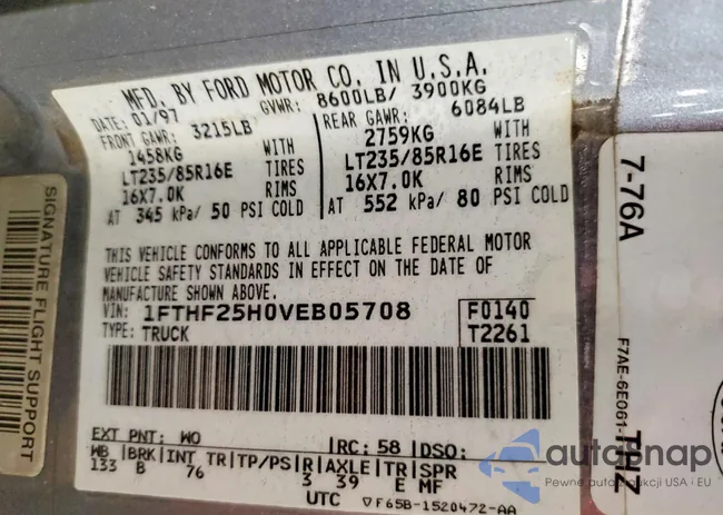 1FTHF25H0VEB05708: 79811535
