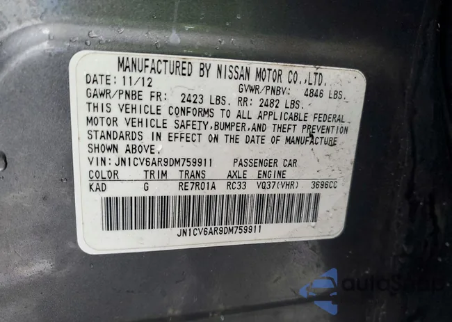 JN1CV6AR9DM759911: 41809116