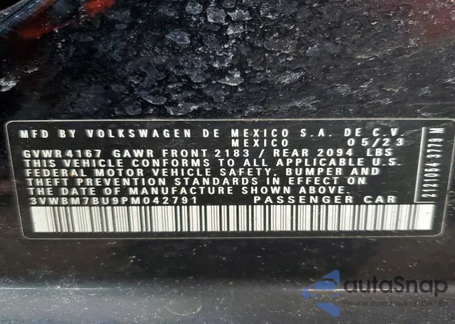 3VWBM7BU9PM042791: 46100746