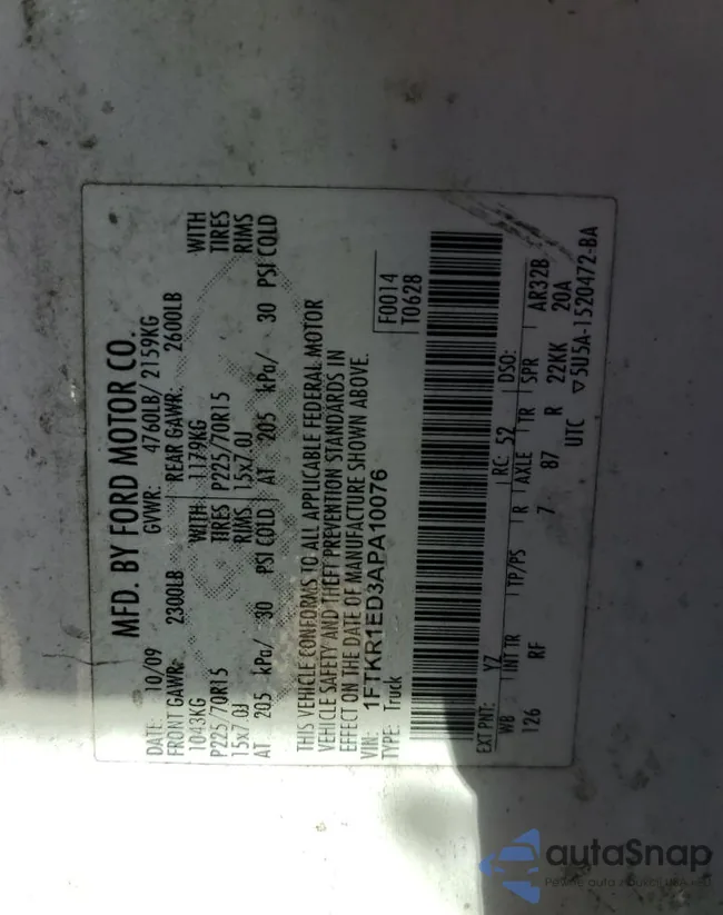 1FTKR1ED3APA10076: 49776684