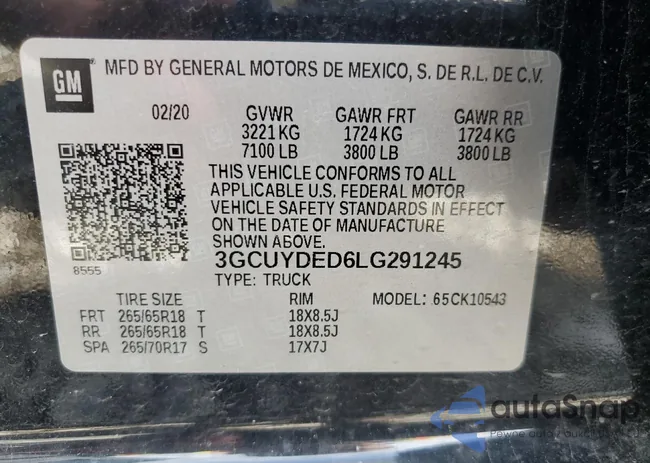 3GCUYDED6LG291245: 78514674