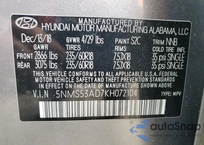 5NMS53AD7KH072104: 51202325