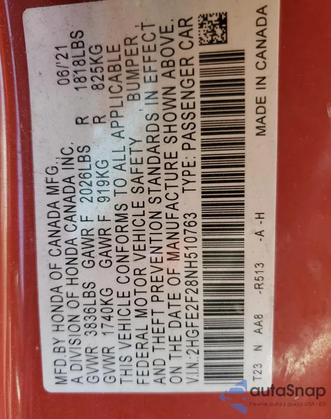 2HGFE2F28NH510763: 52236305