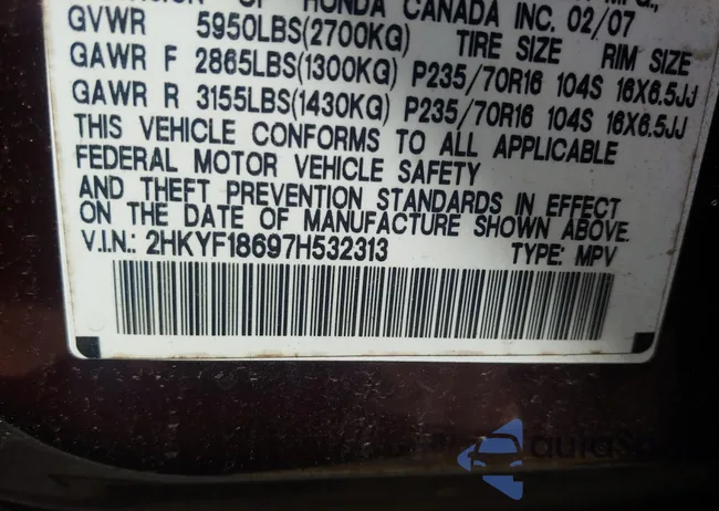 2HKYF18697H532313: 54019585