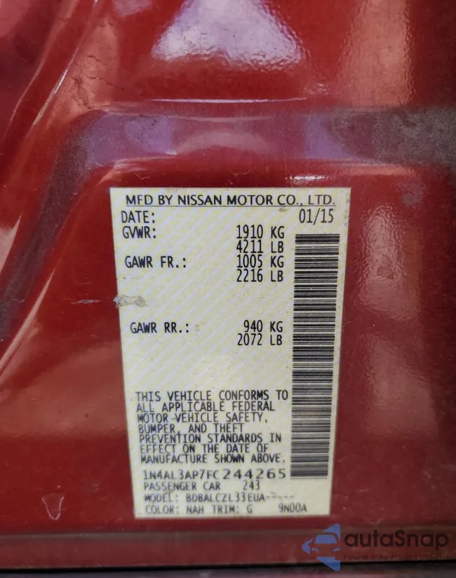 1N4AL3AP7FC244265: 57908965