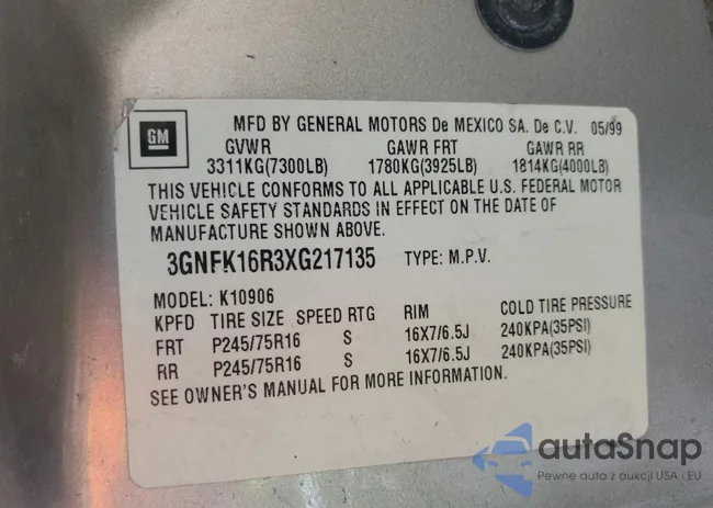 3GNFK16R3XG217135: 52558125