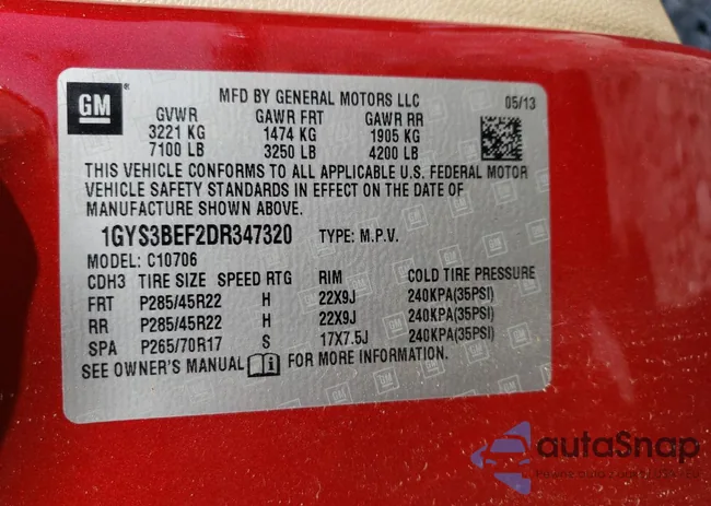 1GYS3BEF2DR347320: 51057945