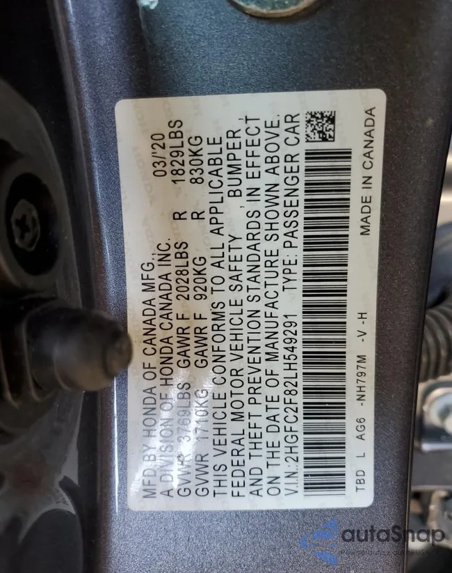 2HGFC2F82LH549291: 53430675