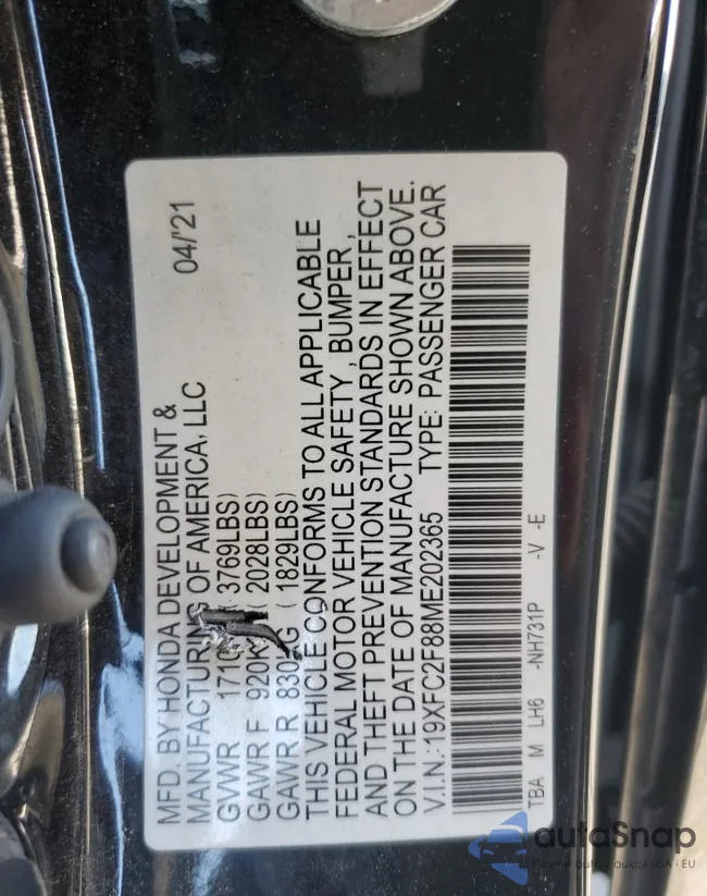 19XFC2F88ME202365: 53959755