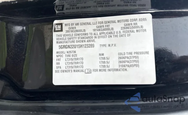 5GRGN22U15H123289: 55254575