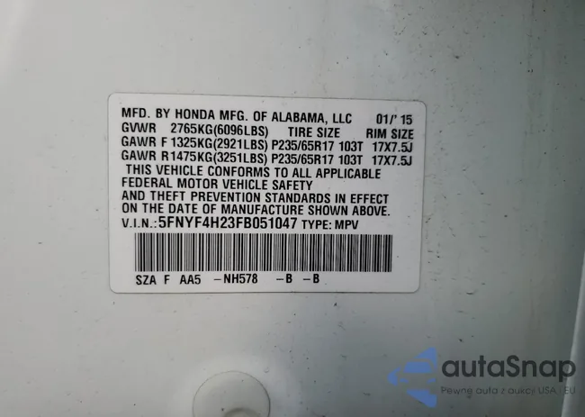 5FNYF4H23FB051047: 52888035