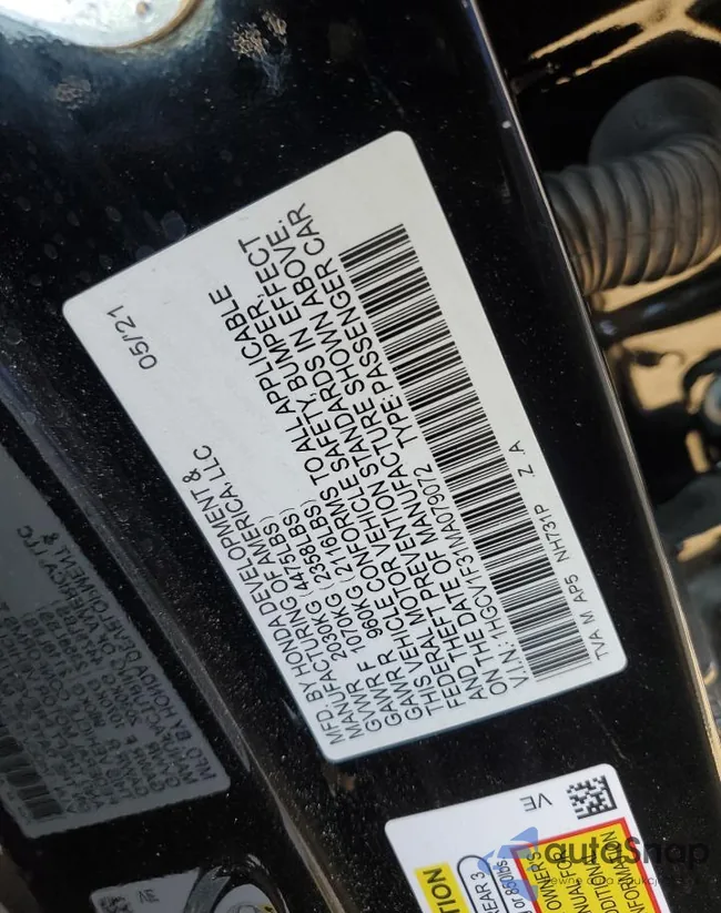 1HGCV1F31MA079072: 52752475