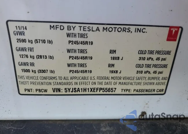 5YJSA1H1XEFP55657: 53405785