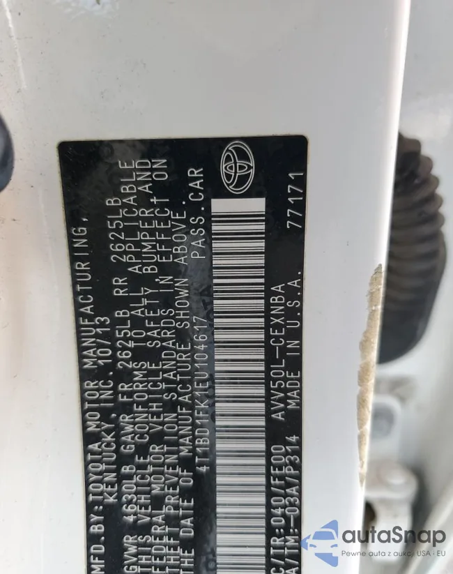 4T1BD1FK1EU104617: 54855485