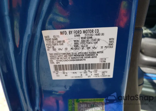 1FMCU9DG9BKB69675: 53101995