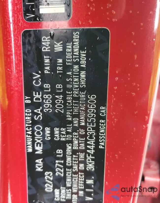 3KPF44AC3PE599606: 84881785