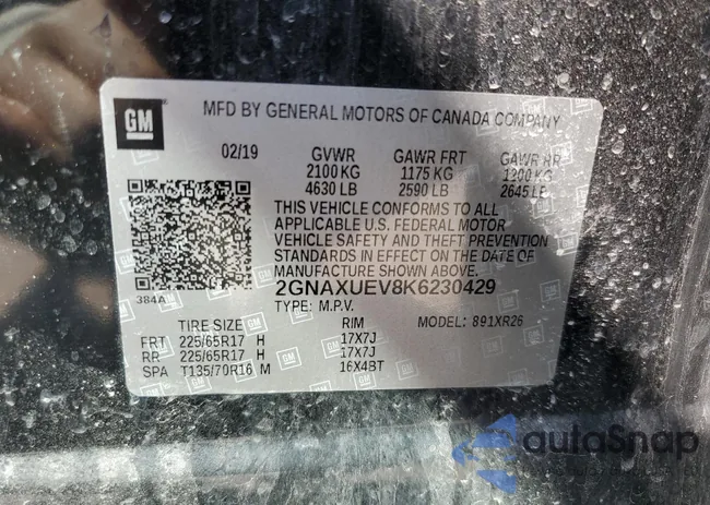 2GNAXUEV8K6230429: 52639925