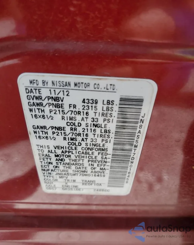 JN8AS5MT7DW016459: 52183385